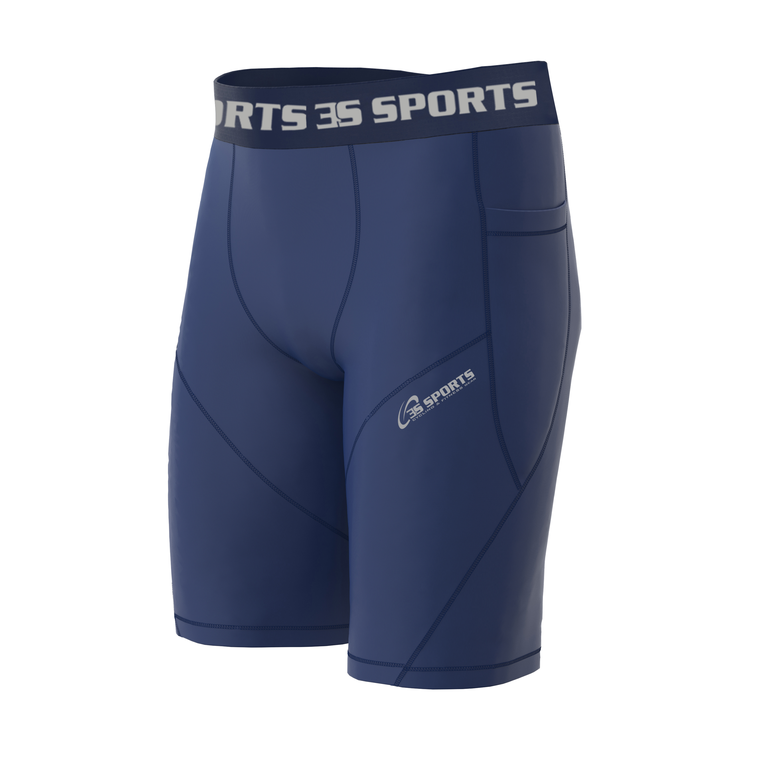 Gym Fitness Compression Wear #Compression Short_Navy_01